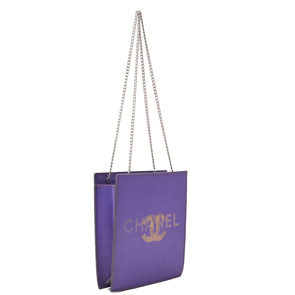 Chanel Shoulder Bag Coco Mark Logo Hologram Vinyl Purple Silver-Tone Hardware Pre-Owned - Vintage La Charme
