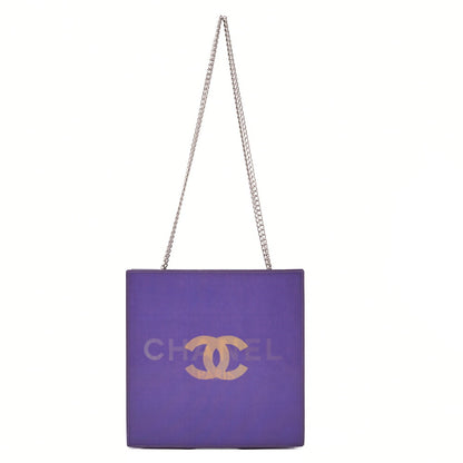 Chanel Shoulder Bag Coco Mark Logo Hologram Vinyl Purple Silver-Tone Hardware Pre-Owned - Vintage La Charme