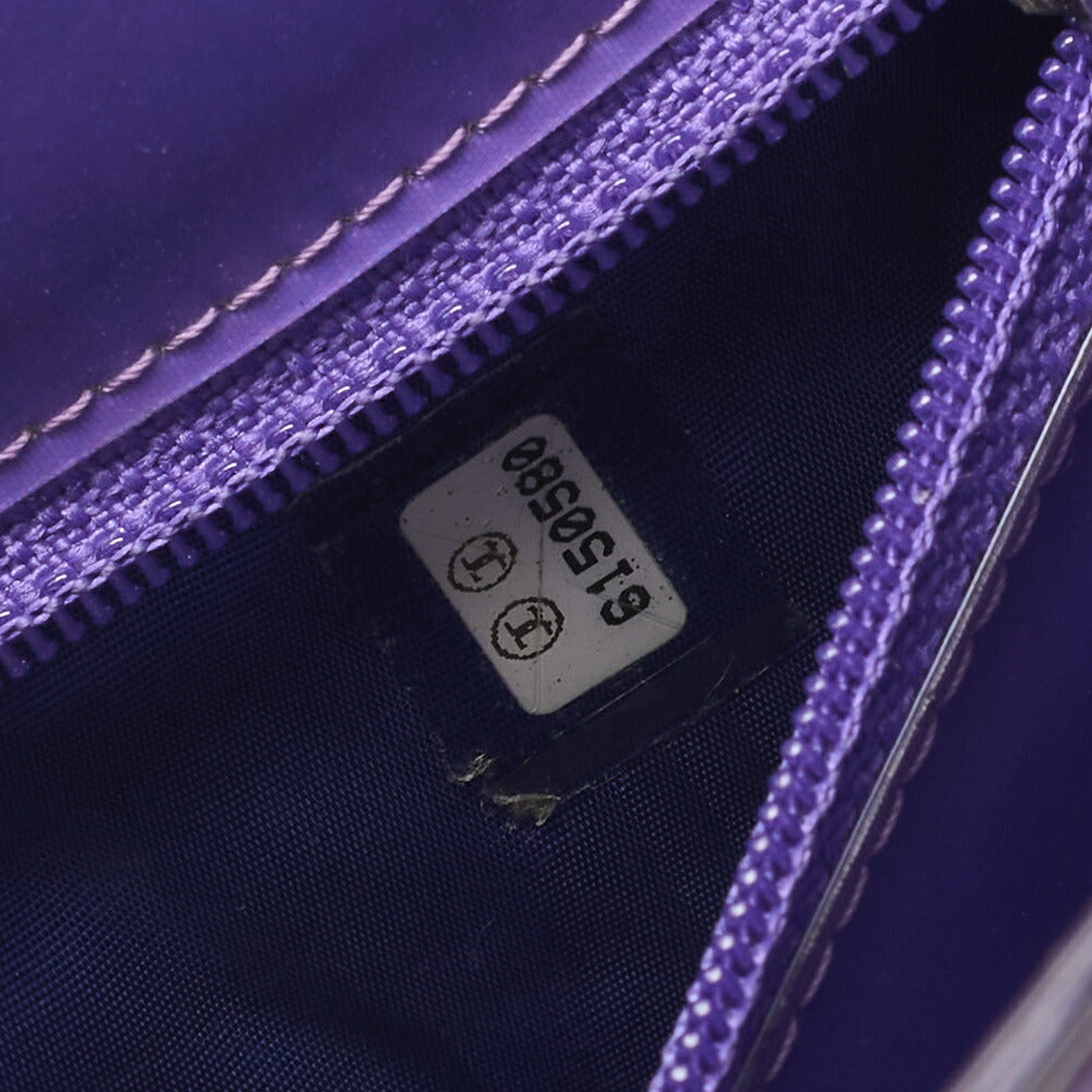 Chanel Shoulder Bag Coco Mark Logo Hologram Vinyl Purple Silver-Tone Hardware Pre-Owned - Vintage La Charme