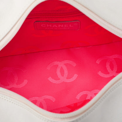 CHANEL Mini Tote Bag, Cambon Line, Calfskin, White, Silver-Tone Hardware, Pre-Owned - Vintage La Charme