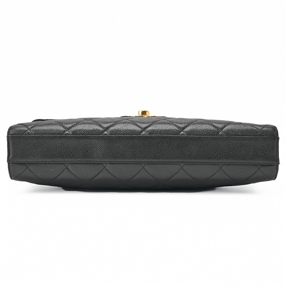 CHANEL Handbag Matelasse Turn Lock Caviar Leather Black Gold-Tone Hardware Pre-Owned - Vintage La Charme
