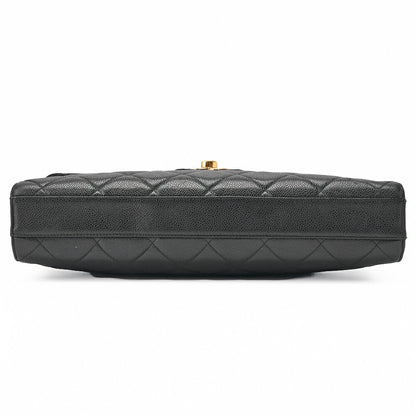 CHANEL Handbag Matelasse Turn Lock Caviar Leather Black Gold-Tone Hardware Pre-Owned - Vintage La Charme