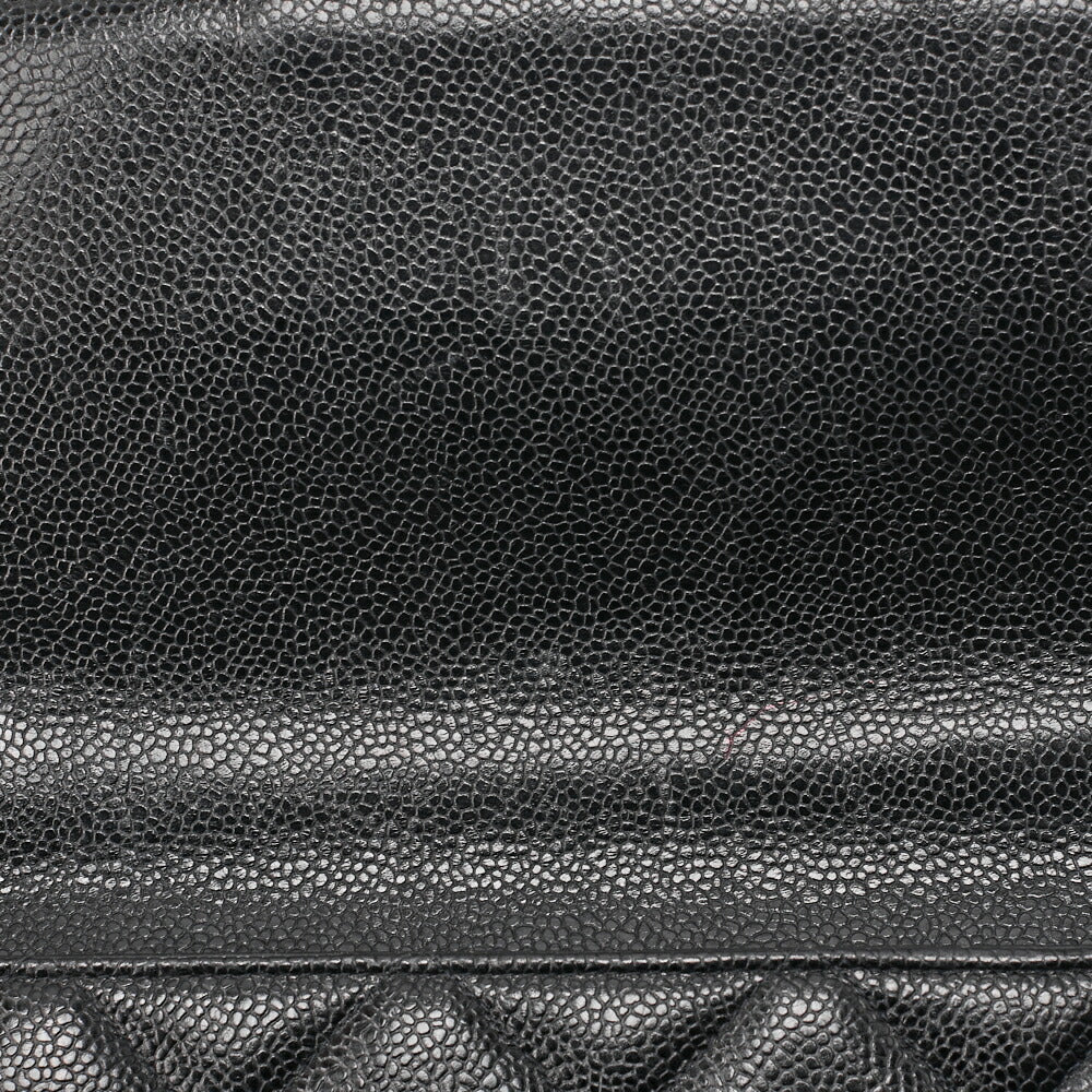 CHANEL Handbag Matelasse Turn Lock Caviar Leather Black Gold-Tone Hardware Pre-Owned - Vintage La Charme