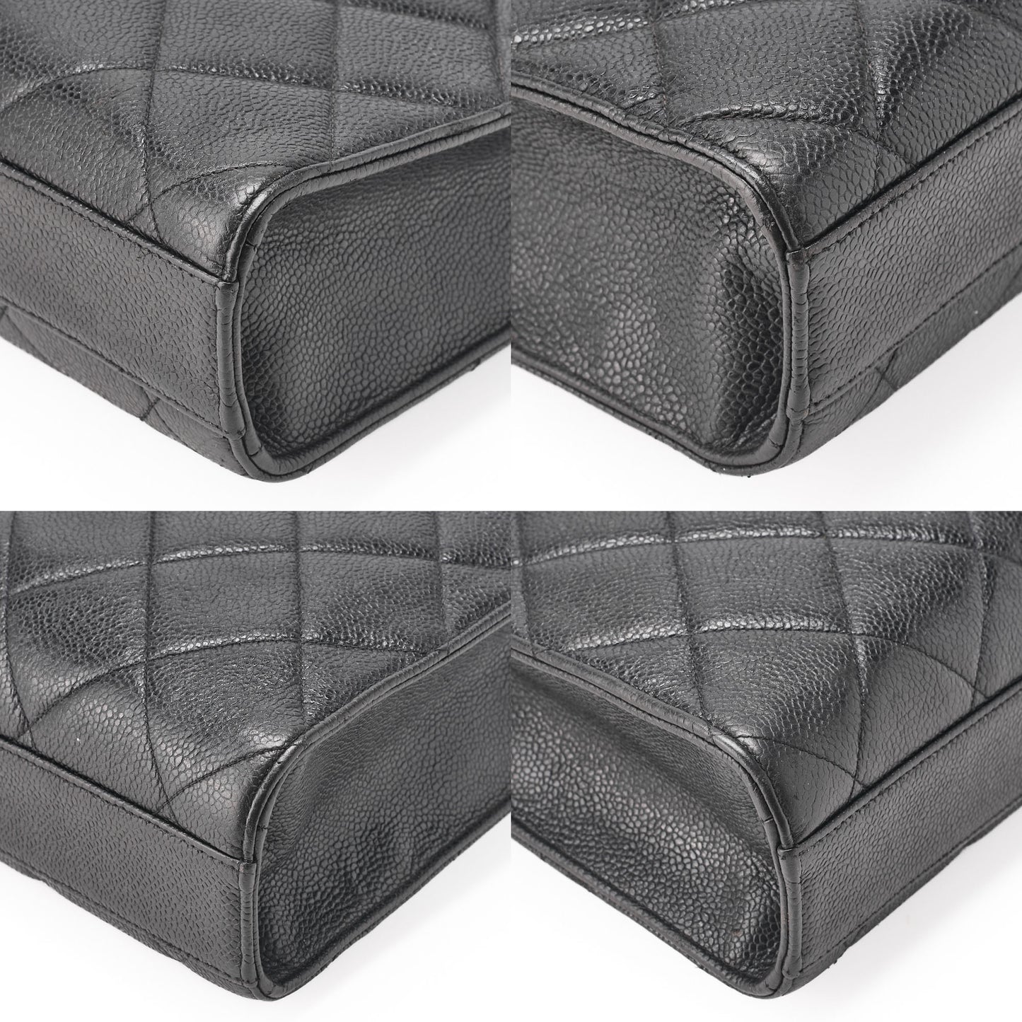 CHANEL Handbag Matelasse Turn Lock Caviar Leather Black Gold-Tone Hardware Pre-Owned - Vintage La Charme