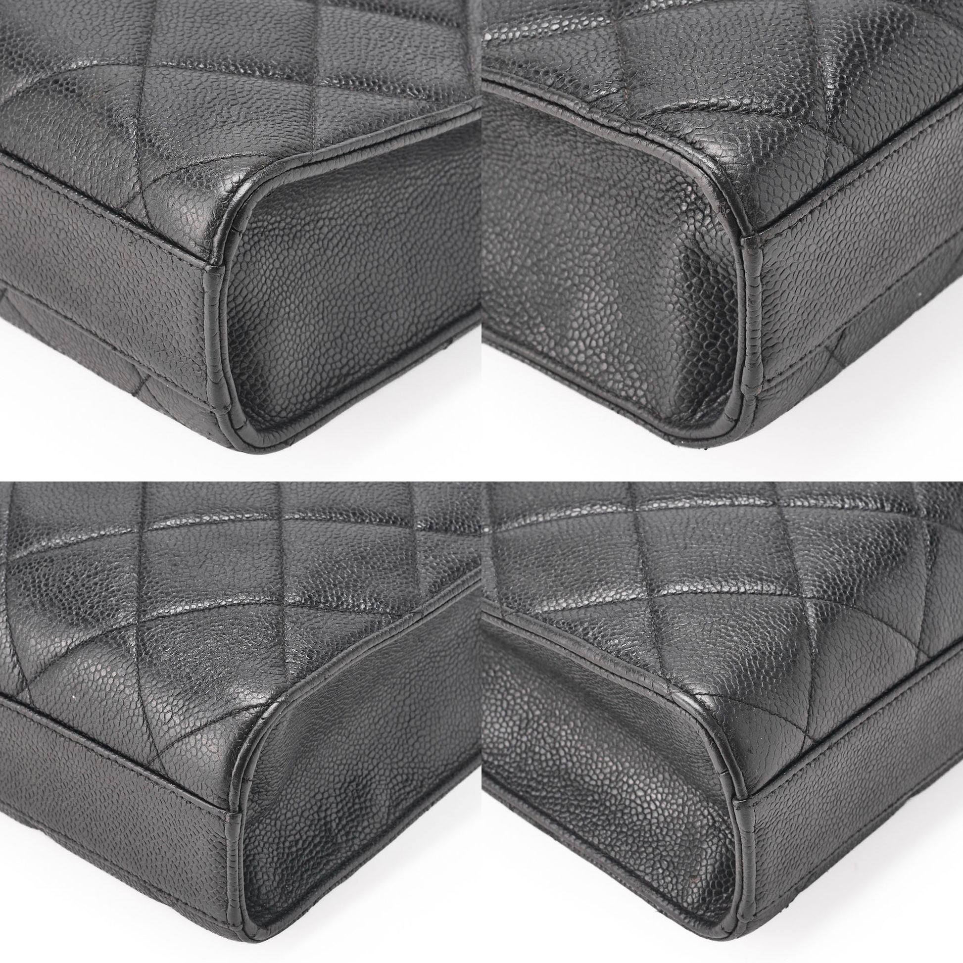 CHANEL Handbag Matelasse Turn Lock Caviar Leather Black Gold-Tone Hardware Pre-Owned - Vintage La Charme