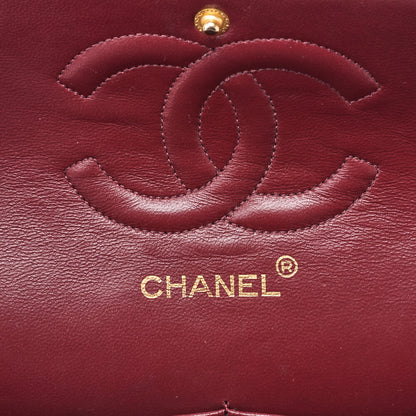 CHANEL Shoulder Bag Matlasse Double Flap 25cm Chain Shoulder Lambskin Black Gold-Tone Hardware, Pre-Owned