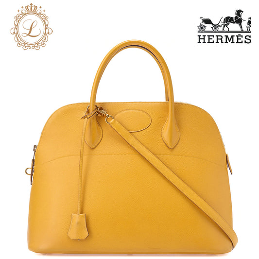 HERMES  Bolide 35 Handbag Shoulder Bag Couchbel Jaune Jaune (Gold -Tone Hardware, Pre-Owned