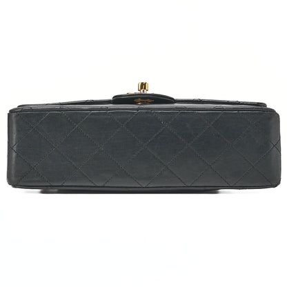 CHANEL Chain Shoulder Bag Matlasse Double Flap 23cm Lambskin Black Gold-Tone Hardware, Pre-Owned