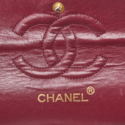 CHANEL Chain Shoulder Bag Matlasse Double Flap 23cm Lambskin Black Gold-Tone Hardware, Pre-Owned