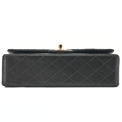 CHANEL Shoulder Bag Matlasse Double Flap 25cm Chain Shoulder Lambskin Black Gold-Tone Hardware, Pre-Owned