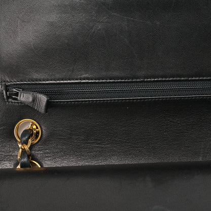 CHANEL Shoulder Bag Matlasse Double Flap 25cm Chain Shoulder Lambskin Black Gold-Tone Hardware, Pre-Owned