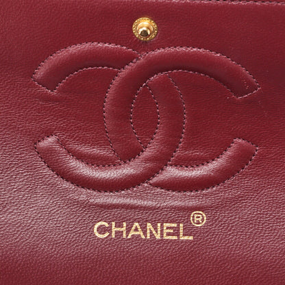 CHANEL Shoulder Bag Matlasse Double Flap 25cm Chain Shoulder Lambskin Black Gold-Tone Hardware, Pre-Owned