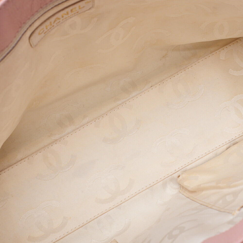 CHANEL Tote Bag Coco Mark Caviar Skin Pink Gold-Tone Hardware, Pre-Owned