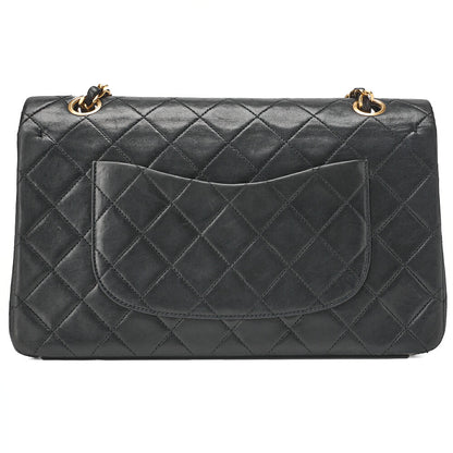 CHANEL Shoulder Bag Matlasse Double Flap 25cm Chain Shoulder Lambskin Black Gold Gold-Tone Hardware, Pre-Owned