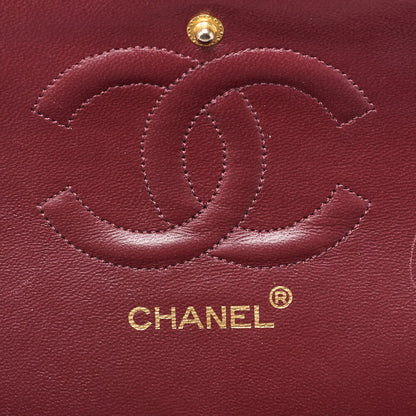 CHANEL Shoulder Bag Matlasse Double Flap 25cm Chain Shoulder Lambskin Black Gold Gold-Tone Hardware, Pre-Owned