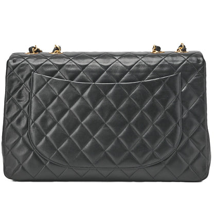 CHANEL Chain Shoulder Bag Big Ma Trusse 34cm Lambskin Black Gold-Tone Hardware, Pre-Owned