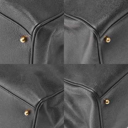 CHANEL  Shoulder Bag Supermodel Coco Mark Deca Coco Double Chain Shoulder Caviar Skin Black Gold-Tone Hardware, Pre-Owned