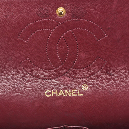 CHANEL Chain Shoulder Matlasse Turn Lock Straight Flap Chain Shoulder Lambskin Black Gold-Tone Hardware, Pre-Owned