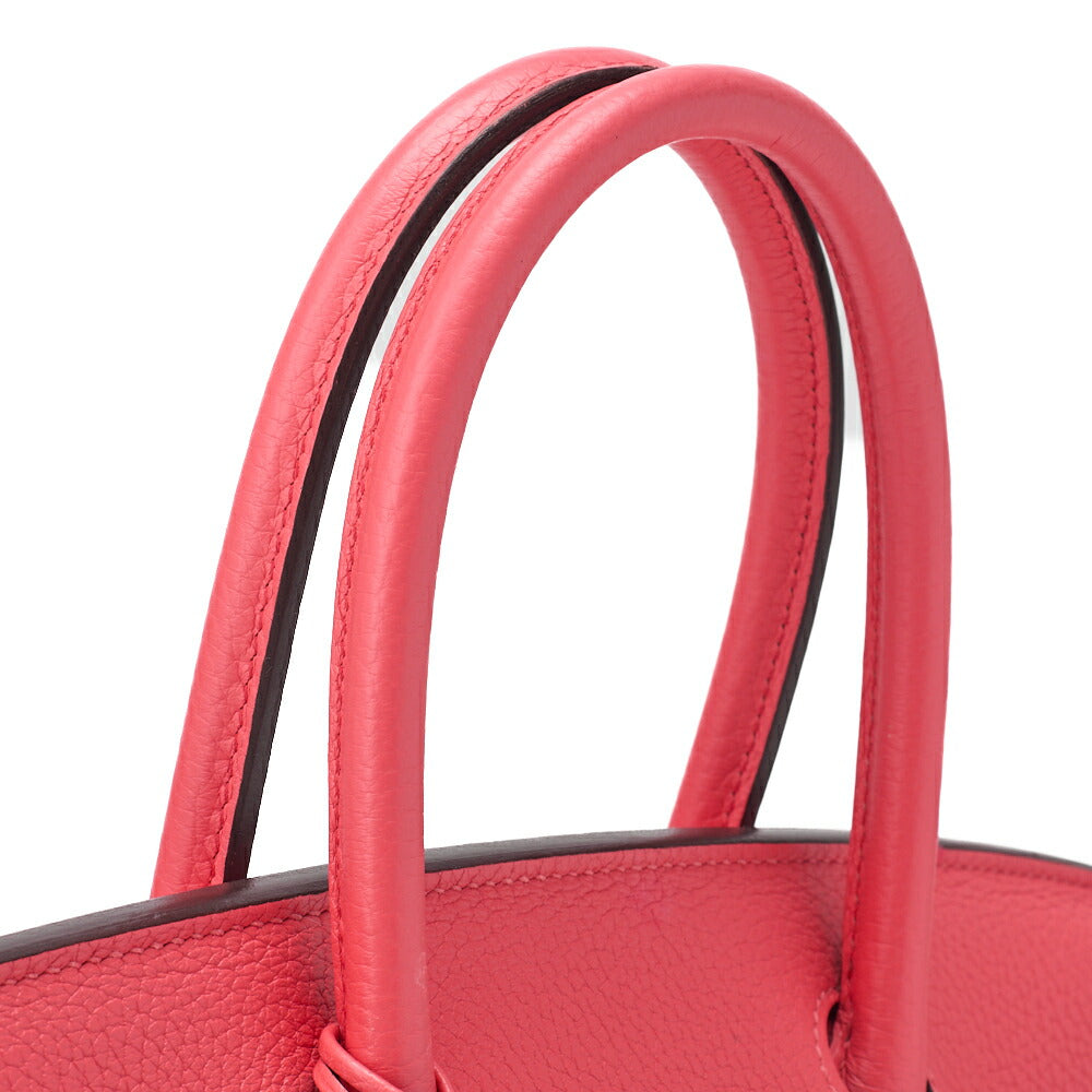HERMES Birkin 30 Handbag Tryon Clemence Rose Jaipur Gold-Tone Hardware, Pre-Owned