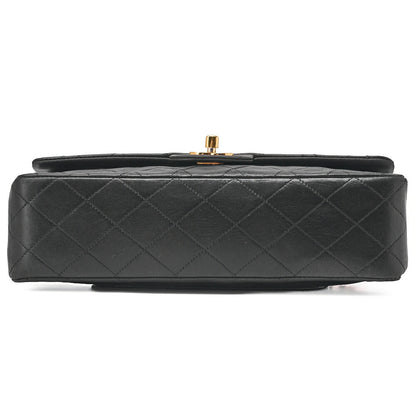 CHANEL Shoulder Bag Matlasse Double Flap 25cm Chain Shoulder Lambskin Black Gold-Tone Hardware, Pre-Owned