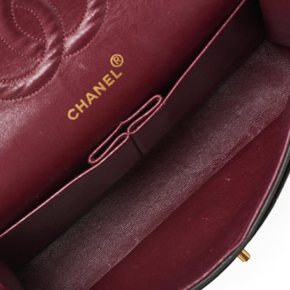 CHANEL Shoulder Bag Matlasse Double Flap 25cm Chain Shoulder Lambskin Black Gold-Tone Hardware, Pre-Owned