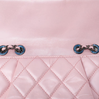 CHANEL Chain Shoulder Bag Matlasse Vintage Calf Mini Pink Silver-Tone Hardware, Pre-Owned