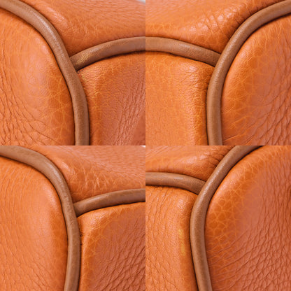 HERMES Birkin 35 Handbag Togo Orange Silver-Tone Hardware, Pre-Owned
