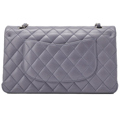CHANEL Shoulder Bag Matlasse Double Flap 25cm Chain Shoulder Lambskin Purple Silver-Tone Hardware, Pre-Owned