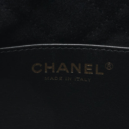 CHANEL   22 Mini Calfskin Black Drawstring Chain Shoulder Bag (Gold-Tone Hardware, Pre-Owned