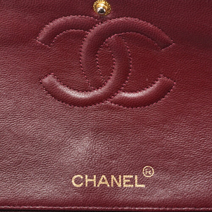 CHANEL Matlassse Double Flap Chain Shoulder Bag Lambskin Black Gold-Tone Hardware, Pre-Owned