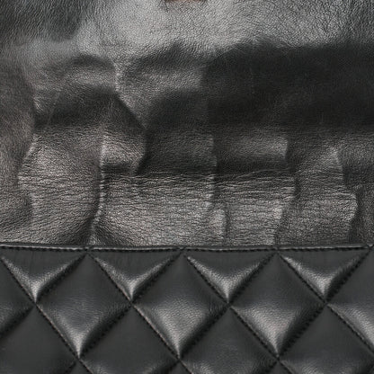 CHANEL One Shoulder Bag Coco Mark Round Flap Lambskin Black Gold-Tone Hardware, Pre-Owned]
