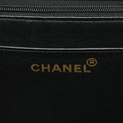 CHANEL One Shoulder Bag Coco Mark Round Flap Lambskin Black Gold-Tone Hardware, Pre-Owned]