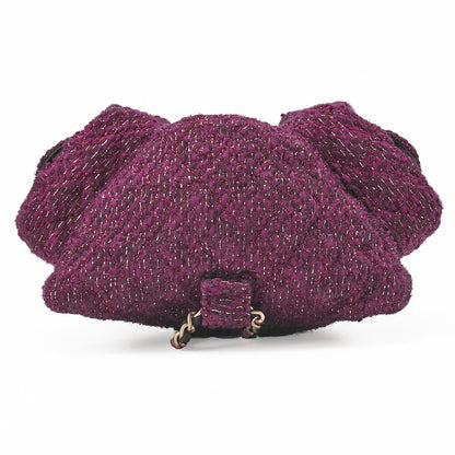 CHANEL Rucksack Matelasse Tweed Mini Size Purple Gold-Tone Hardware, Pre-Owned