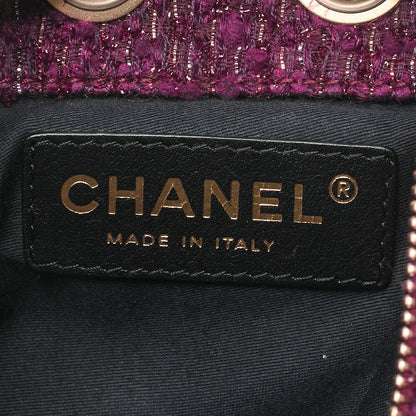 CHANEL Rucksack Matelasse Tweed Mini Size Purple Gold-Tone Hardware, Pre-Owned