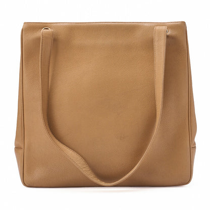 CHANEL Big Coco Mark Tote Bag Caviar Skin Beige Gold-Tone Hardware, Pre-Owned