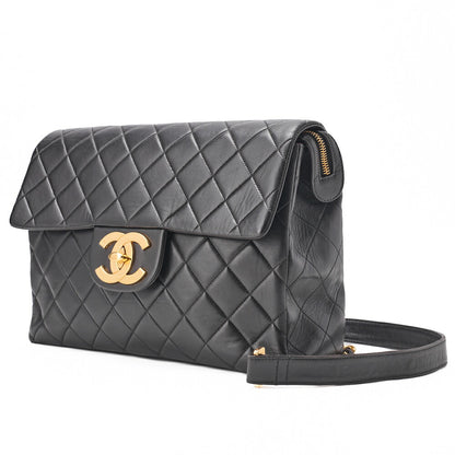 CHANEL Shoulder Bag Rucksack Lambskin Matelasse Deca Coco Turnlock Black Gold-Tone Hardware, Pre-Owned