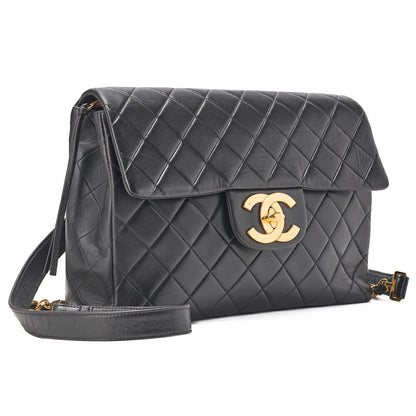 CHANEL Shoulder Bag Rucksack Lambskin Matelasse Deca Coco Turnlock Black Gold-Tone Hardware, Pre-Owned