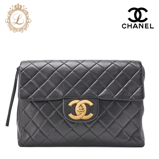 CHANEL Shoulder Bag Rucksack Lambskin Matelasse Deca Coco Turnlock Black Gold-Tone Hardware, Pre-Owned