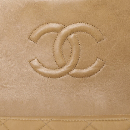 CHANEL Shoulder Bag Rucksack Lambskin Matelasse Turnlock Beige Gold-Tone Hardware, Pre-Owned