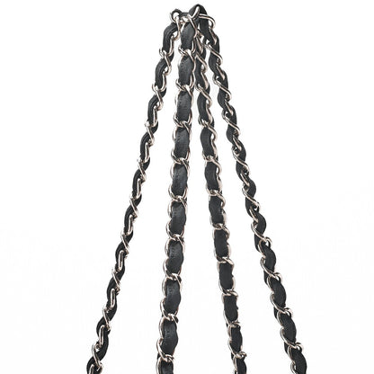 CHANEL Shoulder Bag Denim Coco Mark Gray Silver-Tone Hardware, Pre-Owned