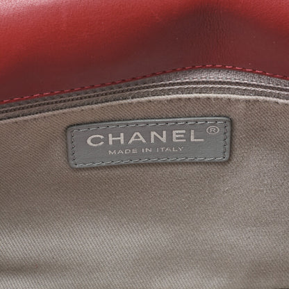 CHANEL Shoulder Bag Matelasse Single Flap Tweed Red &  Navy Silver-Tone Hardware, Pre-Owned