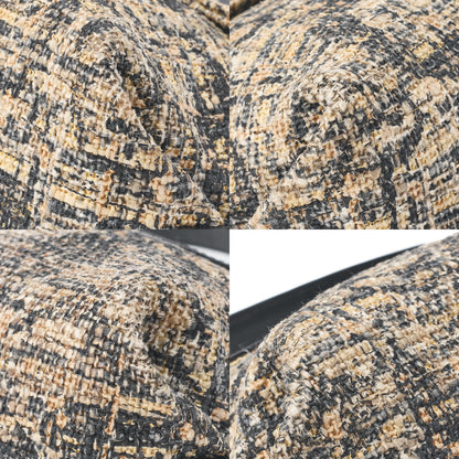 CHANEL One Shoulder Bag Turnlock Tweed Pattern Canvas Bicolor Silver-Tone Hardware, Pre-Owned