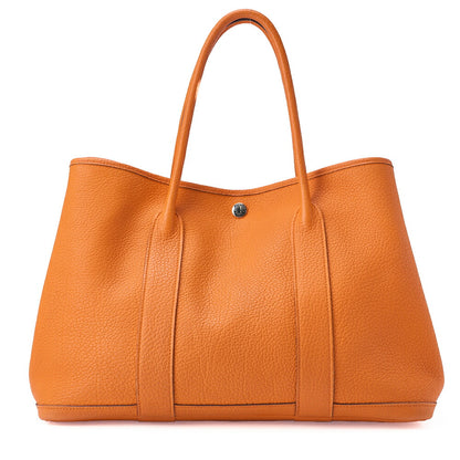 HERMES Garden Party PM Tote Bag Negonda Orange Silver-Tone Hardware, Pre-Owned