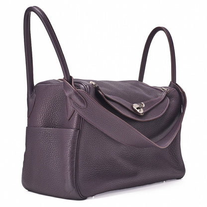 HERMES Lindy 34 Shoulder Bag Triyon Clemence Lesan Silver-Tone Hardware, Pre-Owned