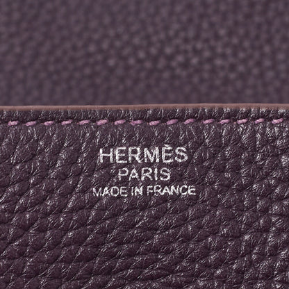 HERMES Lindy 34 Shoulder Bag Triyon Clemence Lesan Silver-Tone Hardware, Pre-Owned