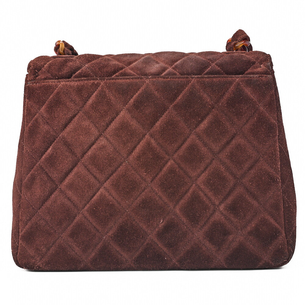 CHANEL Shoulder Bag Matrasse Suede Tortoiseshell Plastic Chain Shoulder Brown Gold-Tone Hardware, Pre-Owned