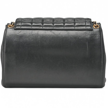 CHANEL Chanel Chocolate Bar 2.55 Lock Chain Shoulder Lambskin Black  Blue Gold-Tone Hardware, Pre-Owned