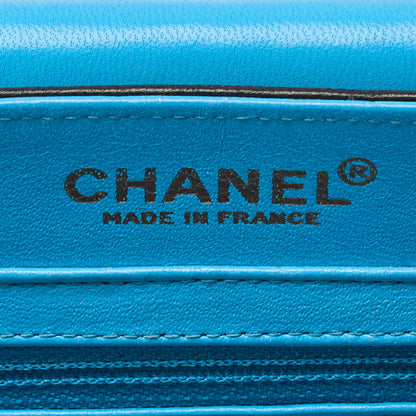 CHANEL Chanel Chocolate Bar 2.55 Lock Chain Shoulder Lambskin Black  Blue Gold-Tone Hardware, Pre-Owned