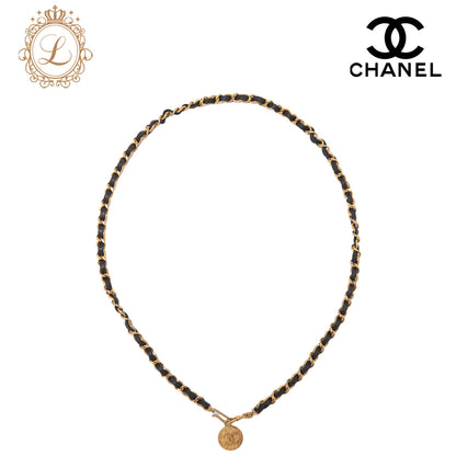 CHANEL Cocomark Chain Belt GP X Leather Black  Gold (Gold Plated) Gold-Tone Hardware, Pre-Owned