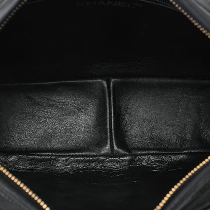 CHANEL Matlasse Coco Mark Fringe Chain Shoulder Lambskin Black Gold-Tone Hardware, Pre-Owned